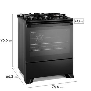 Fogão 5 bocas Electrolux Preto Experience c/ Mesa de Vidro, Grill e PerfectCook360 (FE5CP)