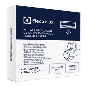 Kit Instalação de Ar Condicionado Split 18000 A 22000 Btus - 2 metros ACKE2G