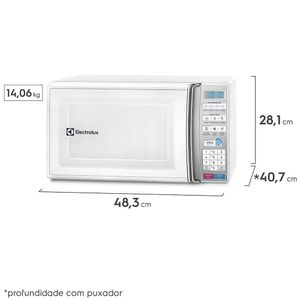 Micro-ondas Electrolux 27L Branco com 55 receitas pré-programadas e Função Tira Odor (MB37R)