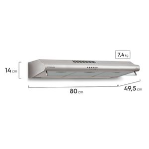 Depurador de Ar Parede Electrolux 80cm Inox com Filtro Lavável e Máscara Captadora de Ar (DE80X)