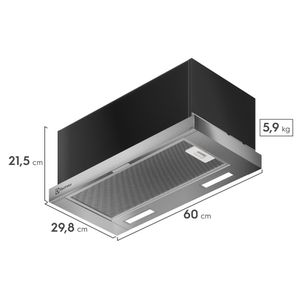 Depurador de Ar Electrolux 60cm Retrátil Inox Efficient com Luz de Led (DE6RX)