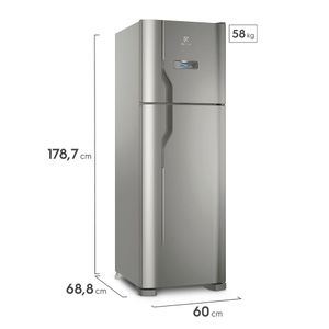 Geladeira Electrolux Frost Free 371L Turbo Congelamento Duplex Cor Inox (DFX41)