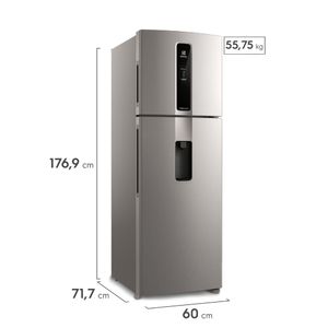 Geladeira Electrolux Frost Free Inverter 389L Água na Porta AutoSense cor Inox Look (IW43S)