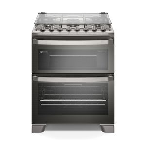 Fogão Electrolux 5 Bocas Experience Duplo Forno PerfectCook360 e Tripla Chama Cinza FE5DC