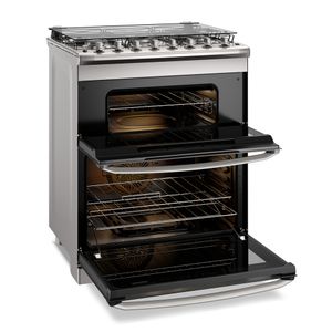 Fogão Electrolux 5 Bocas Experience Duplo Forno PerfectCook360 e Tripla Chama Cinza FE5DC