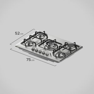 Cooktop 5 Bocas Electrolux a Gás Inox com Tripla Chama (GT75X)