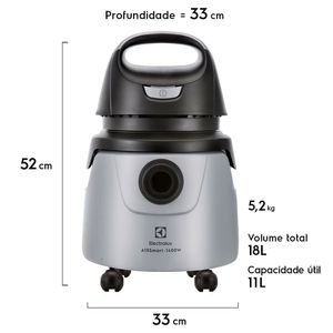 Aspirador Pó e Água Electrolux 1400w 18L Smart com Função Sopro Cinza (A10N1)