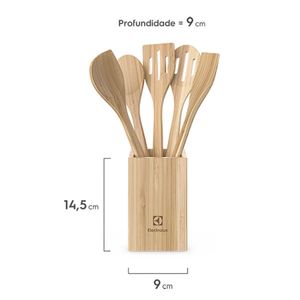 Conjunto de Utensílios de Bambu de 06 Peças