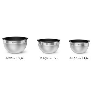 Conjunto Bowls de Inox Electrolux com Tampa Plástica 3 Peças