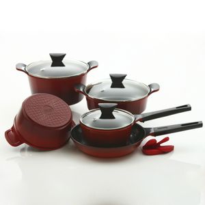 Conjunto de Panelas com Revestimento Cerâmico - Venn - Neoflam - Cor Vermelha - 5 peças