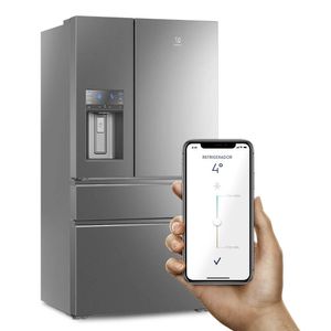 Geladeira Electrolux Frost Free Inverter 540L FlexiSpace Conectada Wi-fi 3 Portas Cor Inox (DM91X)
