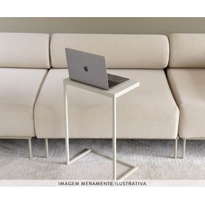 Mesa de Apoio Wire Aço Carbono Porcelana - LINEE