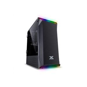 Gabinete Gamer VINIK Vx Gaming Borealis Com Janela Acrilica Com Dobradica Preto Frontal Com Fita Led Rgb