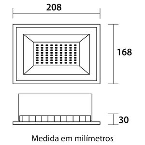 Refletor Blumenau Led Tech 50W Preto Bivolt