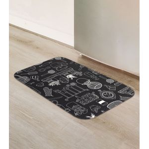 Tapete Cozinha Base Antiderrapante Tapetes Junior Preto