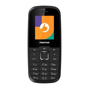 Celular Feature Phone Positivo P26 2G 1,8" Dual SIM, Rádio FM - Preto