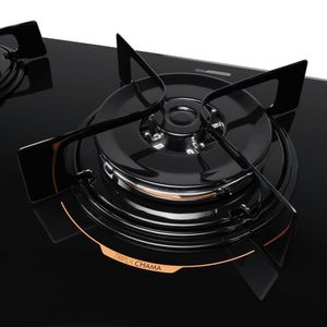 Cooktop 5 Bocas Preto Com Mesa De Vidro E Tripla Chama Atlas U Top Bivolt