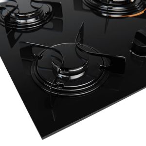 Cooktop 5 Bocas Preto Com Mesa De Vidro E Tripla Chama Atlas U Top Bivolt