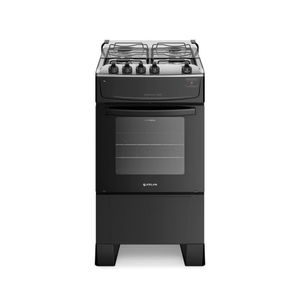 Fogão 4 Bocas Preto Com Mesa Inox Atlas Mônaco Top Bivolt