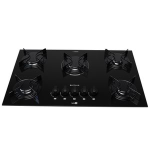 Cooktop 5 Bocas Preto Com Mesa De Vidro Atlas Agile Up Bivolt