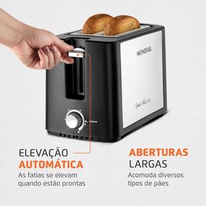 Torradeira Mondial T-13 Tostador Pães-127v-preto/inox