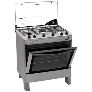 Fogão Esmaltec ágata 5 Bocas Inox Forno Limpa Fácil E Acendimento Automático