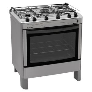 Fogão Esmaltec ágata 5 Bocas Inox Forno Limpa Fácil E Acendimento Automático