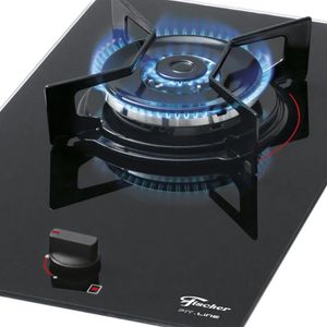 Cooktop Fit Line Fischer 1Q Vidro Preto Tripla Chama Bivolt