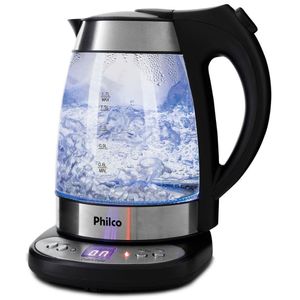 Chaleira Digital Glass Preto com Prata Philco 127V PCHD