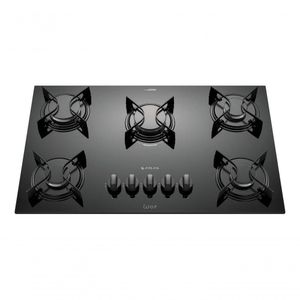 Cooktop 5 Bocas Preto Com Mesa De Vidro Atlas U Top Bivolt