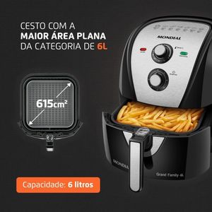 Fritadeira Sem óleo Air Fryer 6 Litros Afn-60-bi Mondial Air Fryer Afn-60-bi 220v/60hz