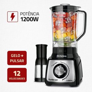 Liquidificador Mondial Turbo Black L-1200 Bi 127v-preto/inox