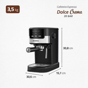 Cafeteira Espresso Dolce Crema 20 Bar Mondial C-20-EC 220V/60HZ