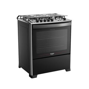 Fogão 5 Bocas Preto Com Mesa De Inox Dako Magister Bivolt