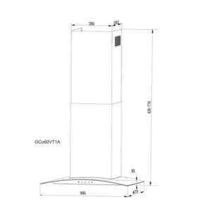 Coifa Parede Gallant Milano Vidro Curvo Preta 90cm 127V