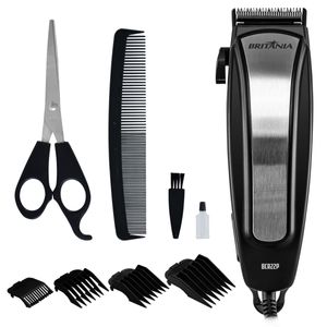 Cortador de Cabelos Britânia BCR22P Inox 9 Acessórios & 5 Alturas 220V
