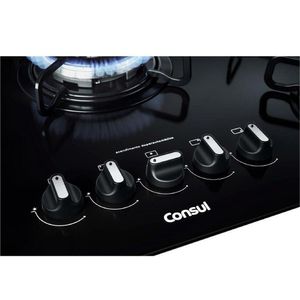 Cooktop Consul 5 Bocas Quadrichama à Gás Preto CDD75AEUNA Bivolt