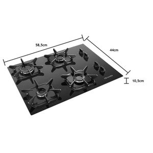 Cooktop Mueller 4 Bocas Com Queimador Ultra Chama G5 Preto Bivolt