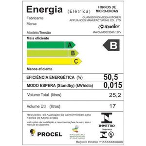 Forno Micro-ondas De Embutir Mueller 25 Litros Preto 220v