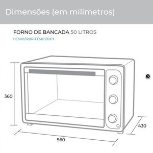 Forno Eletrico 50 Litros Fe5012Pt Suggar Preto 220V