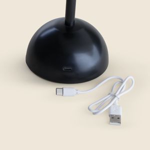 Luminária de Mesa Metal Cogumelo USB Preto 31cm - A\CASA