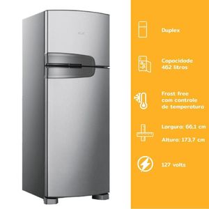 Geladeira Duplex Consul 340 Litros Frost Free Inox CRM39AK 127V