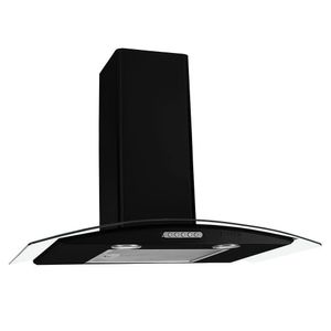 Coifa De Parede 70cm Vidro Curvo Duto Slim Fogatti Preto 110