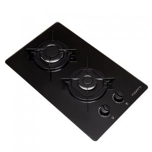 Cooktop 2 Bocas à Gás Mesa De Vidro Temperado 6mm Preto Biv