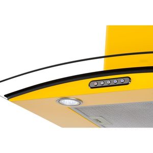 Coifa De Parede 70cm Vidro Curvo Slim Fogatti Amarelo 220v