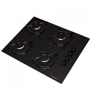 Cooktop 4 Bocas à Gás Mesa De Vidro Temperado 6mm Preto Biv