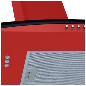 Coifa De Parede 60cm Curvo Duto Slim Fogatti Vermelho 220v