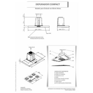 Depurador Compact New Embutir 75 Cm Fogatti Preto 110v