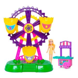 Conjunto E Mini Boneca - Judy - Parque De Diversão - Roda Gigante - Samba Toys