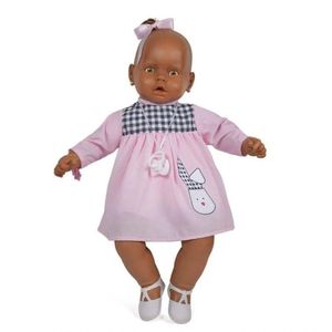 Boneca Meu Bebê Negra C- Vestido - Estrela - Rosa